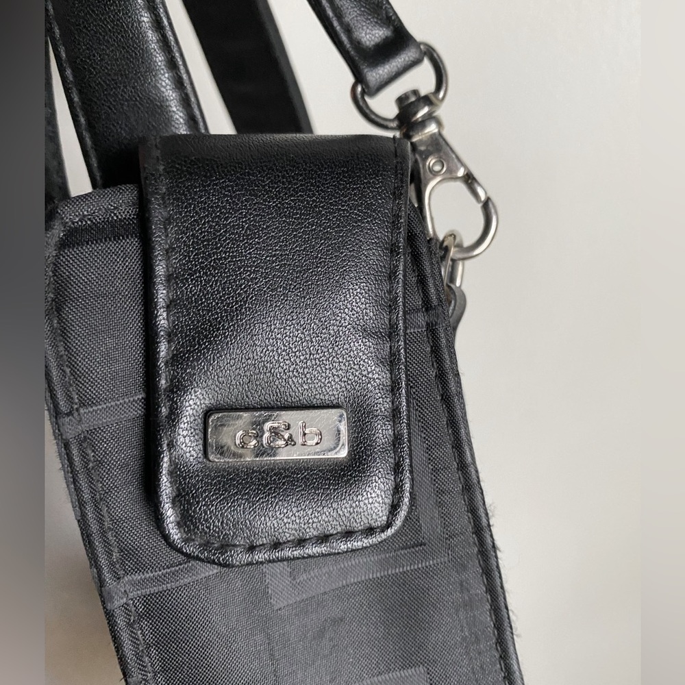 1990s / Early 2000s Black Fabric Purse with Flip Phone Case - Picture 5 of 12